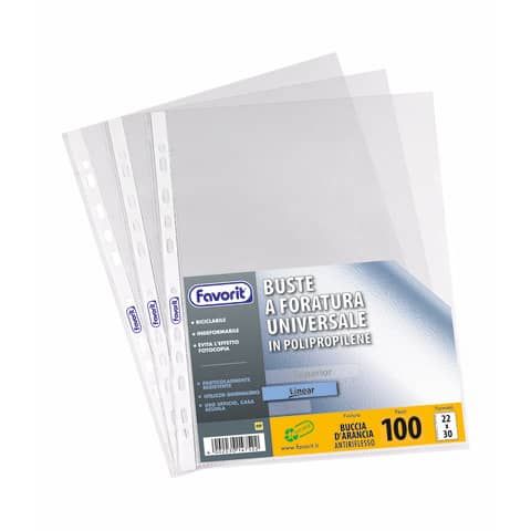 Favorit LINEAR - Busta trasparente - per 220 x 300 mm - trasparente (pacchetto …