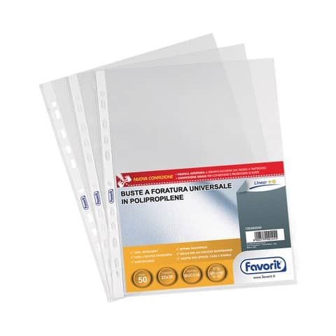 Favorit LINEAR - Busta trasparente - per 220 x 300 mm - trasparente (pacchetto …