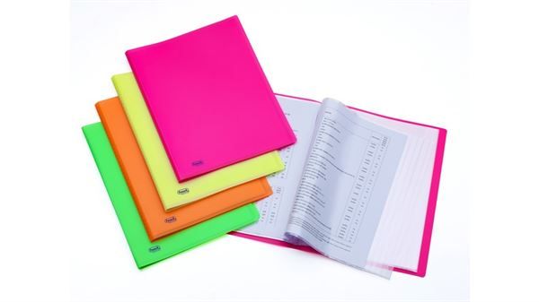 Favorit NEON - Porta listini - 60 compartimenti - per 220 x 300 mm - verde fluo…