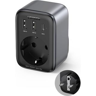 UGREEN Caricatore USB da muro 30W Diginest- GaN- 1x Type-C- 2xUSB3- 1x Schuko- …