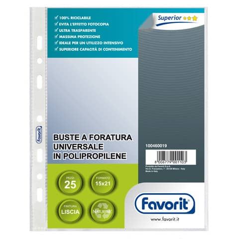 Favorit SUPERIOR - Busta trasparente - per 150 x 210 mm - trasparente (pacchett…