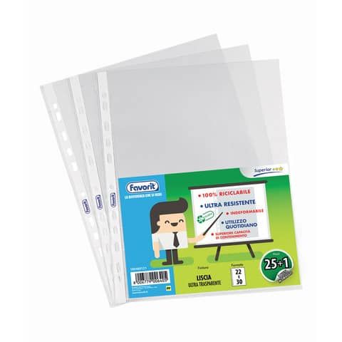 Favorit SUPERIOR - Busta trasparente - per 220 x 300 mm - trasparente (pacchett…