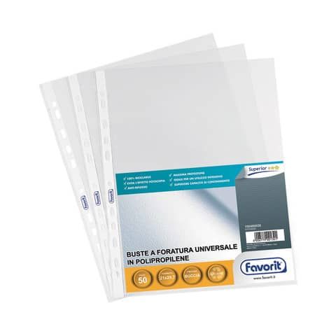 Favorit SUPERIOR - Busta trasparente - per A4 - trasparente (pacchetto di 50)