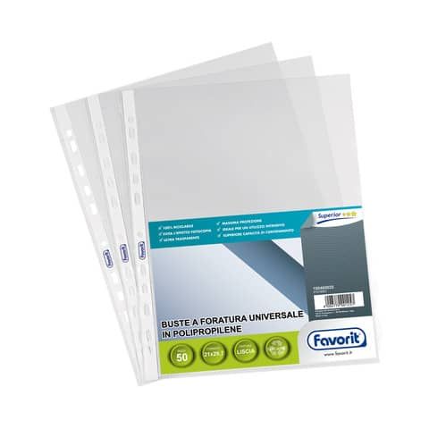 Favorit SUPERIOR - Busta trasparente - per A4 - trasparente (pacchetto di 50)