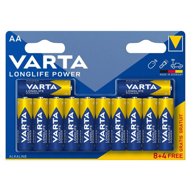 VARTA PILA LONGLIFE POWER STILO AA ALKALINE PACK12 (8+4)