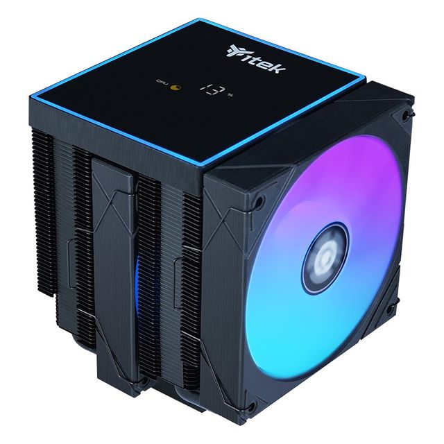 VENTOLA DISSIPATORE AD ARIA ICY-6HATP SKT UNIVERSALE 12CM RGB NERO