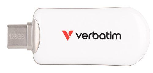 VERBATIM PLECTRA 128GB FLASH DRIVE USB-C 3.2 Gen 1 (3.1 Gen 1) BIANCO