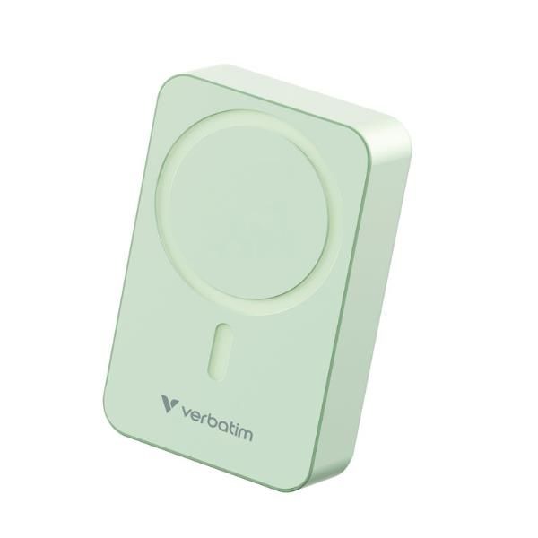 VERBATIM POWER BANK 20.000mAh MAG SAFE RICARICA WIRELESS 15 W PD USB-C 35W VERDE
