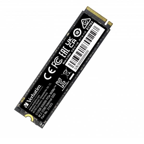 VERBATIM Vi5000 SSD 512GB M.2 NVMe PCI Express 4.0 3D NAND LETTURA 5000 MB/s SC…
