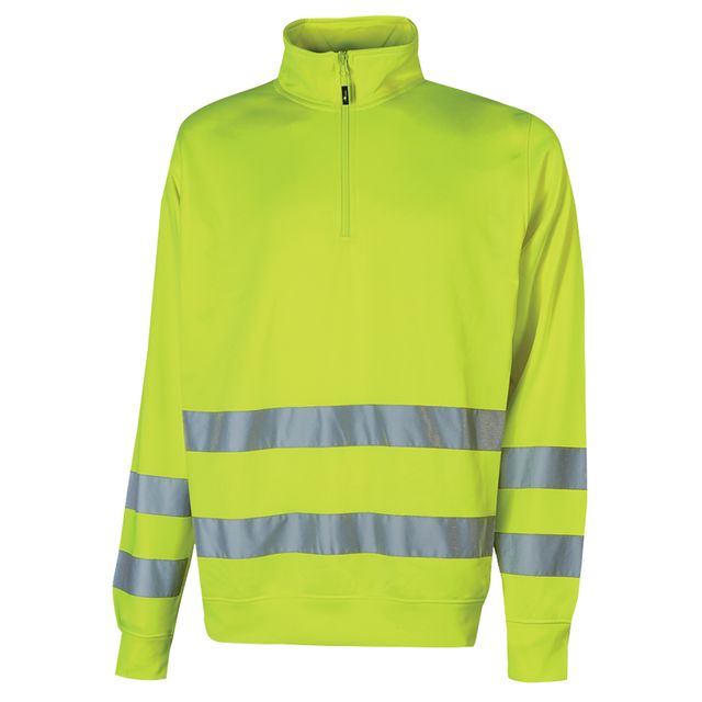 Felpa alta visibilità Felis - mezza zip - taglia M - giallo fluo - U-Power