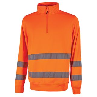 Felpa alta visibilità Felis - mezza zip - taglia XXL - arancio fluo - U-Power