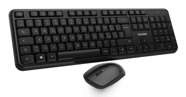 Vultech KM-811W tastiera Mouse incluso Ufficio Wireless a RF + USB QWERTY Itali…