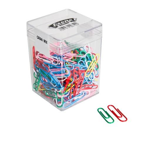 Fermagli - colori e misure assortite - 125 gr - PVC - Leone