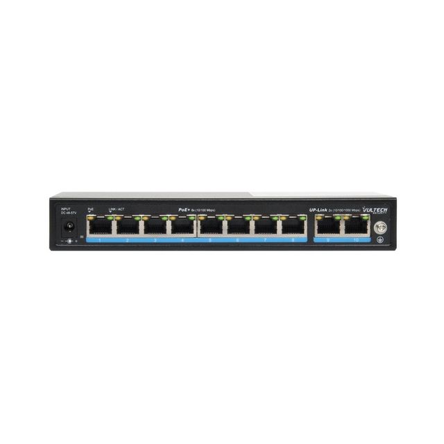 Vultech Security Switch PoE+ (Unmanaged) 8 porte 10/100 FE + 2 porte Uplink 10/…