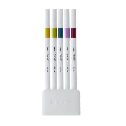 Fineliner Emott - tratto 0.4 mm - colori assortiti retrò - Uni Mitsubishi - con…