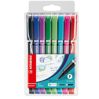 Fineliner Stabilo Sensor - tratto 0,3mm - 8 colori assortiti - Stabilo - conf. …