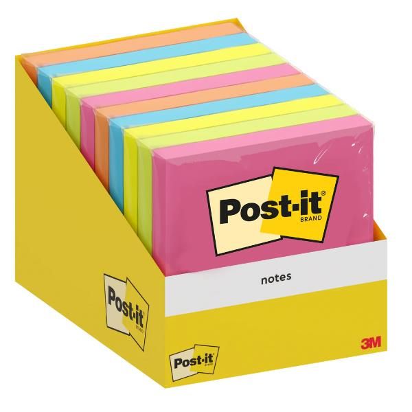 Foglietti riposizionabili Post-it® conf. 10 blocchetti da 100 ff colori assorti…