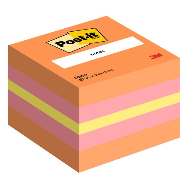 Foglietti riposizionabili colorati Post-it® Notes Minicubo 51x51 mm assortiti -…