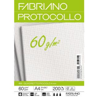 Foglio protocollo - A4 - 4 mm - 60 gr - Fabriano - conf. 200 pezzi