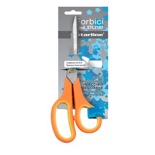 Forbici - 21,5 cm - lama in acciaio - impugnatura gomma morbida - arancione - S…