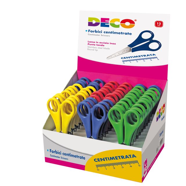 Forbici centimetrate - punta tonda - 13 cm - lama in acciaio inox - colori asso…