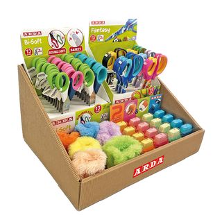 Forbici e temperamatite in piU' versioni - colori assortiti - Arda - display 62…