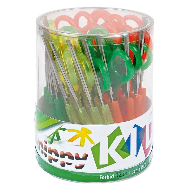 Forbici per mancini centimetrate - 13,5 cm - colori assortiti - Lebez - baratto…