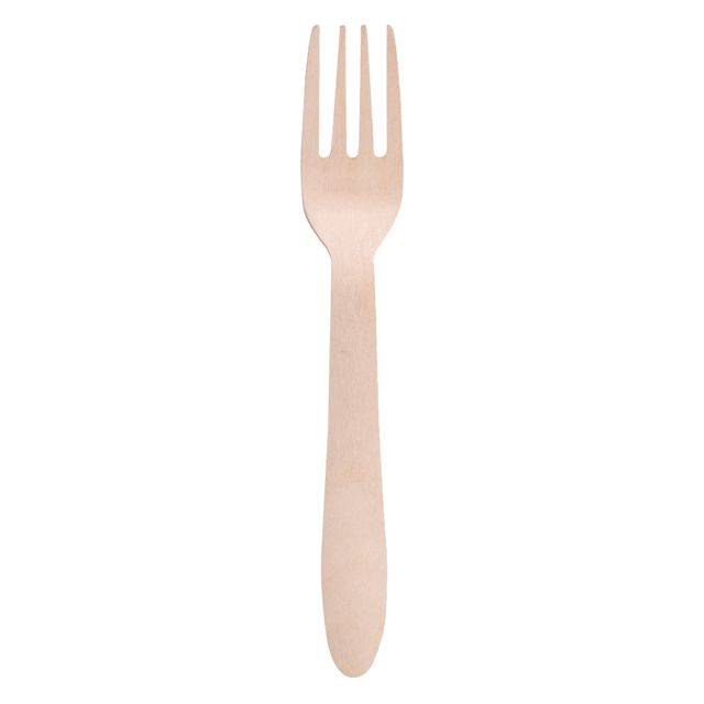 Forchetta monouso in legno - 16,5 cm - Signor Bio - conf. 100 pezzi