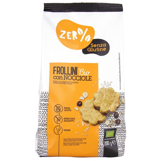 Frollini - con nocciole - 200 gr - Zerglutine