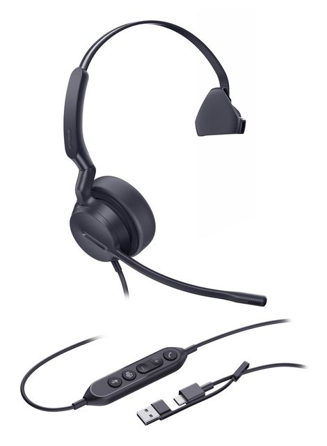 Yealink UH42 Mono Teams USB-C/A Auricolare Cablato A Padiglione Musica e Chiama…