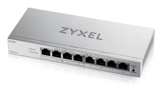 ZYXEL GS1200-8HPV3-EU0101F SWITCH GESTITO L2 - 8 x 10/100/1000 (4 PoE+) PoE+ (6…
