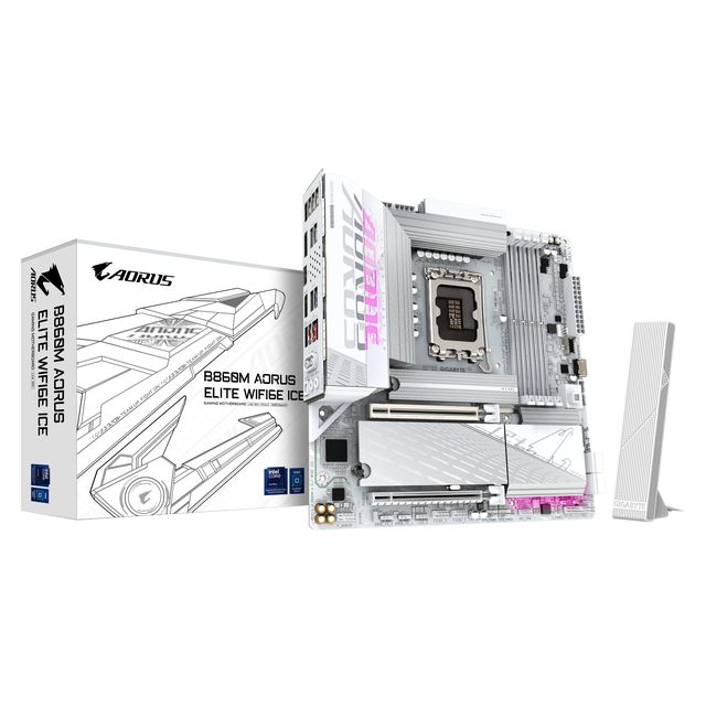 GIGABYTE B860M AORUS ELITE WF6E ICE Scheda madre - CPU Intel Core Ultra, VRM a …