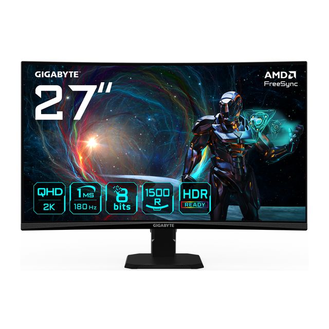 GIGABYTE GS27QCA 27ʺ QHD Monitor Gaming Curvo – 2560 x 1440, 180Hz, 1ms, 250 cd…