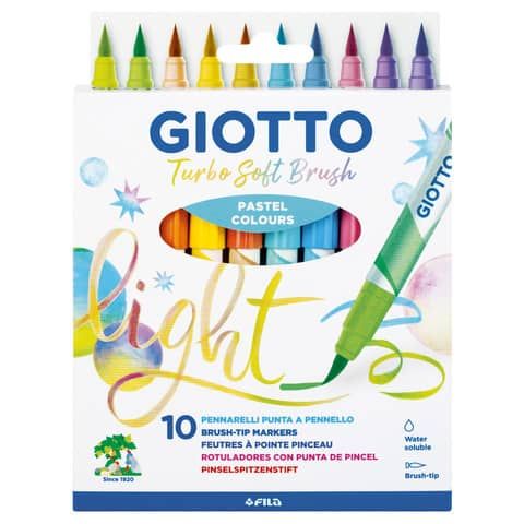 GIOTTO Turbo Soft Brush - Penna con punta a pennello - colori pastello assortit…