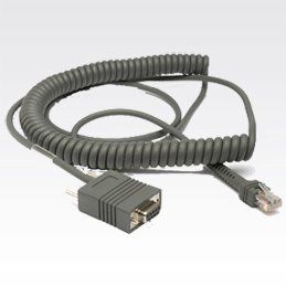 Zebra cable RS232 12ft curly, CBA-R03-C12PAR