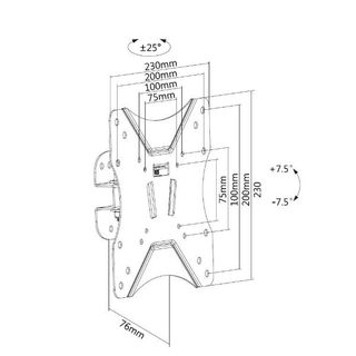 equip - Kit montaggio (montaggio a muro con snodo) - per display LCD - dimensio…
