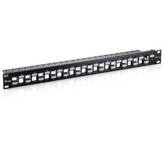 equip - Pannello cablaggio con gestione cavi - nero, RAL 9005 - 1U - 19" - 24 p…