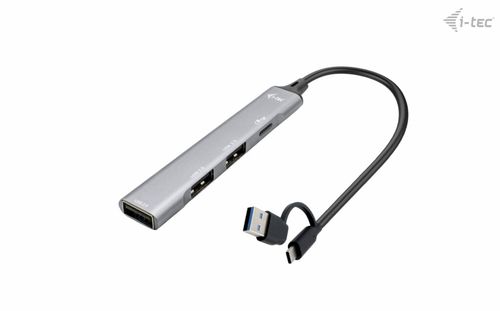i-Tec - Hub - USB-C/USB-A, metal - 1 x SuperSpeed USB 3.0 + 3 x USB 2.0 - deskt…