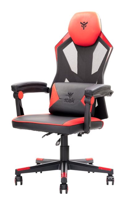 iTek Gaming Chair 4CREATORS CF50 - PVC + Mesh - Nero/Rosso