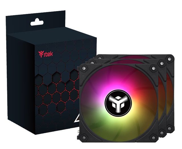 iTek Kit 3x Ventole UW12 Black, ARGB, PWM - 120 mm