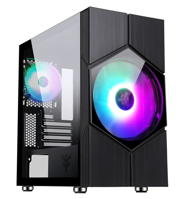 iTek VORTEX, Case Cabinet, mATX, Vetro Temperato, ARGB - Nero