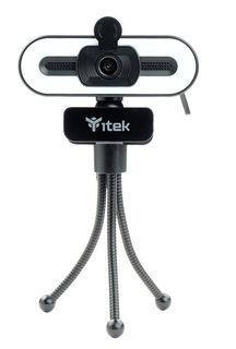 iTek W401L Webcam con microfono, FullHD, 30FPS, USB, Treppiede, Luce LED 3 mode…