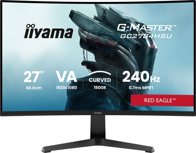 iiyama GC2784HSU-B1 Monitor da gioco G-Master 27" VA FHD 240Hz 0,7ms 1500R 2xHD…