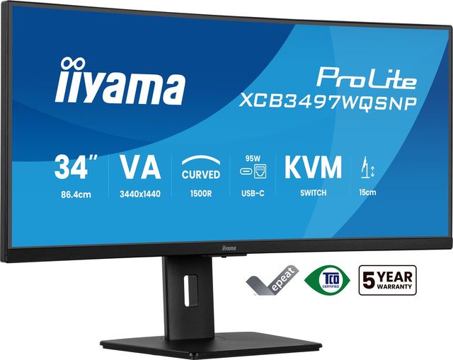 iiyama ProLite XCB3497WQSNP-B1, 86,4 cm (34?), 3440 x 1440 Pixel, UltraWide Qua…
