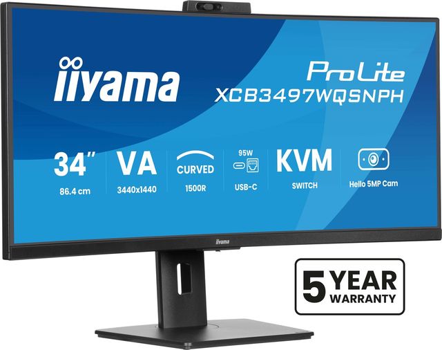 iiyama ProLite XCB3497WQSNPH-B1, 86,4 cm (34?), 3440 x 1440 Pixel, UltraWide Qu…