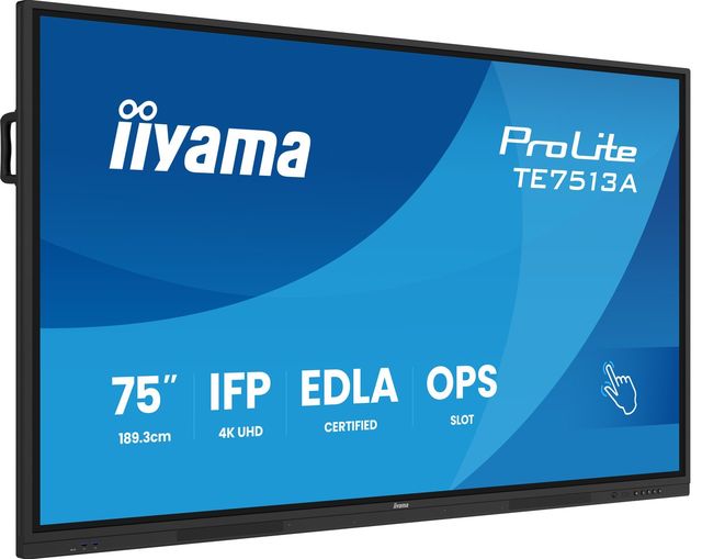 iiyama TE7513A-B2AG Pannello Piatto Interattivo IFP 75" IPS 4K IR 40 punti 500c…