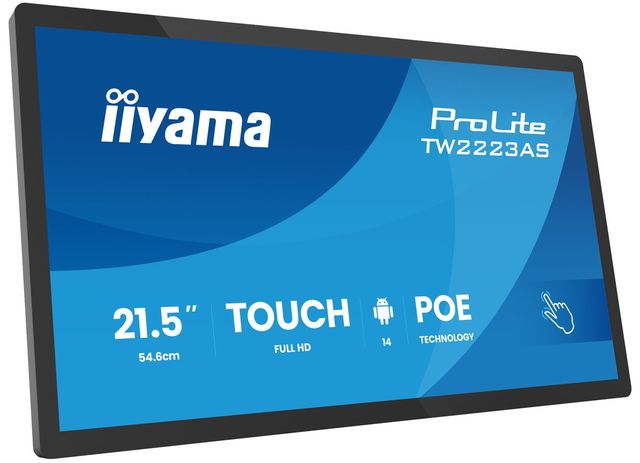 iiyama TW2223AS-B3P Monitor Touch ProLite 21,5" PCAP 10-punti Android 14 24/7 4…