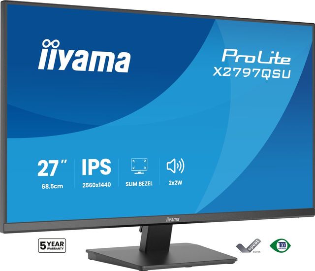 iiyama X2797QSU-B1 Monitor ProLite 27" IPS QHD 75Hz 350cd 4xUSB HDMI DP senza c…