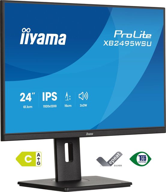 iiyama XB2495WSU-B1 Monitor ProLite 24" IPS 16:10 100Hz 350cd 1500:1 HDMI DP 4x…