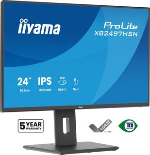 iiyama XB2497HSN-B1 Monitor ProLite 24" IPS FHD Dock USB-C 65W HDMI DP LAN 4xUS…